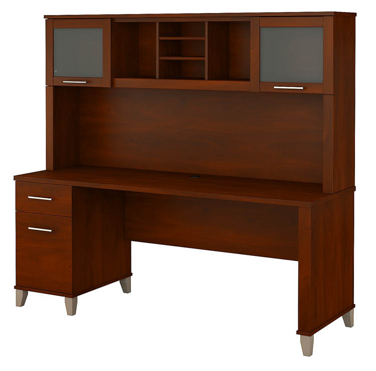 72in W Office Desk with Hutch by Bush