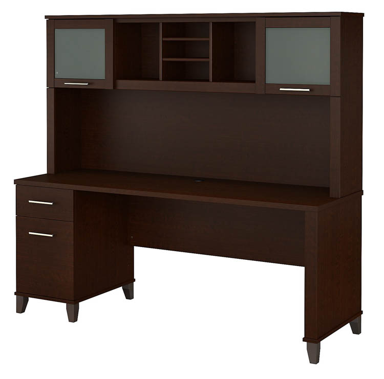 72in W Office Desk with Hutch by Bush