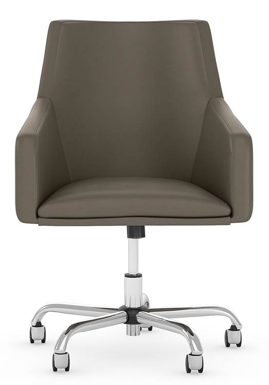 Mid Back Leather Box Chair by Bush