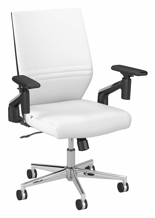 Mid Back Leather Office Chair by Bush