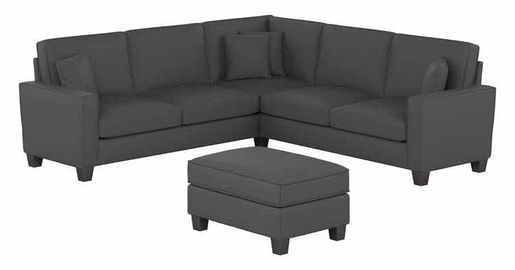 99in W L-Shaped Sectional Couch with Ottoman by Bush