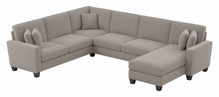 128in W U-Shaped Sectional Couch with Reversible Chaise Lounge by Bush