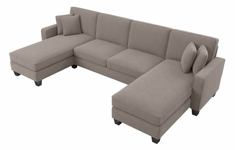 131in W Sectional Couch with Double Chaise Lounge by Bush