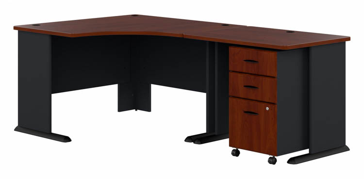 48in W Corner Desk with 36in W Return and Mobile File Cabinet (Assembled) by Bush