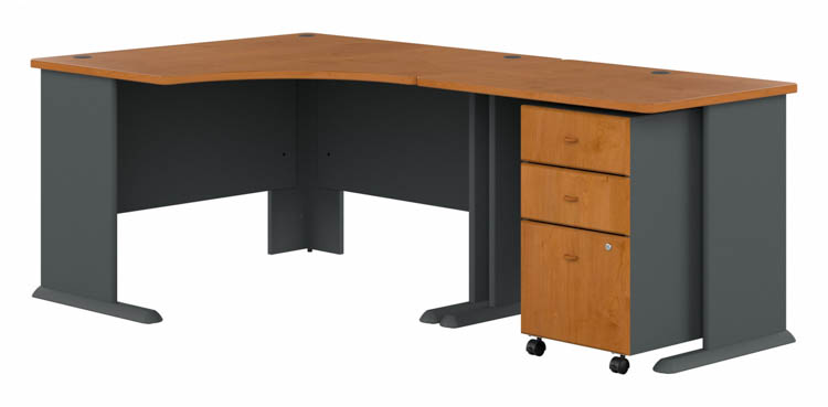 48in W Corner Desk with 36in W Return and Mobile File Cabinet (Assembled) by Bush