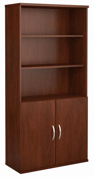 36in W 5 Shelf Bookcase with Doors by Bush