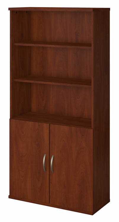 36in W 5 Shelf Bookcase with Doors by Bush