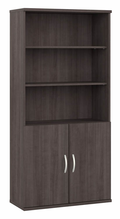 Tall 5 Shelf Bookcase with Doors by Bush