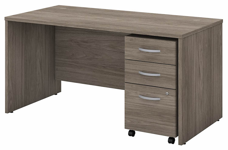 60in W x 30in D Office Desk with Assembled Mobile File Cabinet by Bush
