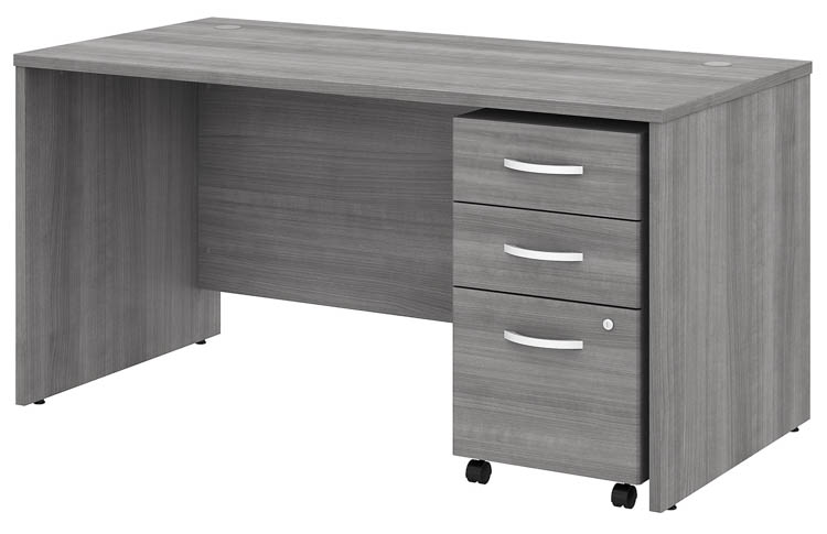 60in W x 30in D Office Desk with Assembled Mobile File Cabinet by Bush
