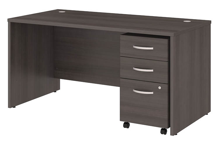 60in W x 30in D Office Desk with Assembled Mobile File Cabinet by Bush