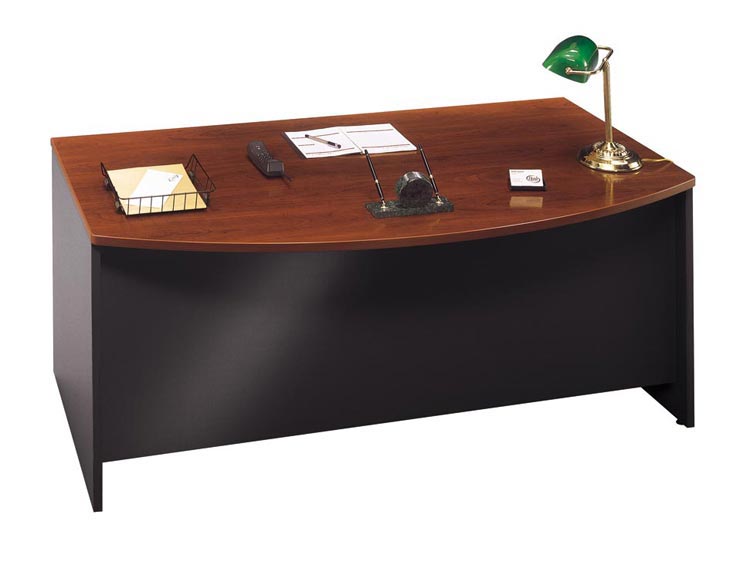 72in W x 36in D Bow Front Desk by Bush