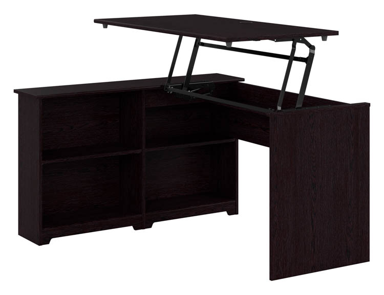 52 W 3 Position Sit to Stand Corner Bookshelf Desk by Bush