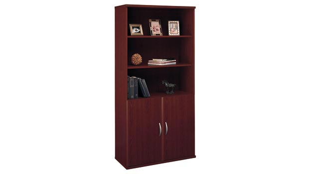 Open Double Bookcase with Doors by Bush Furniture