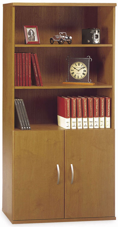 Open Double Bookcase with Doors by Bush