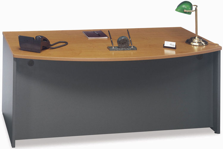 72in W x 36in D Bow Front Desk by Bush