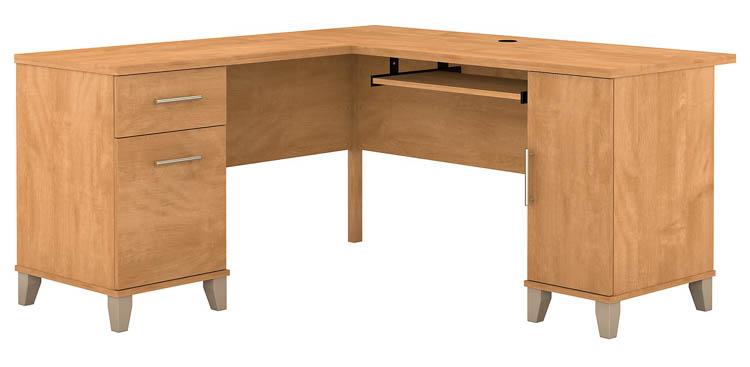 60in W L-Shaped Desk with Storage by Bush