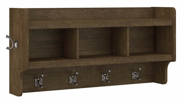40in W Wall Mounted Coat Rack with Shelf by Bush Furniture