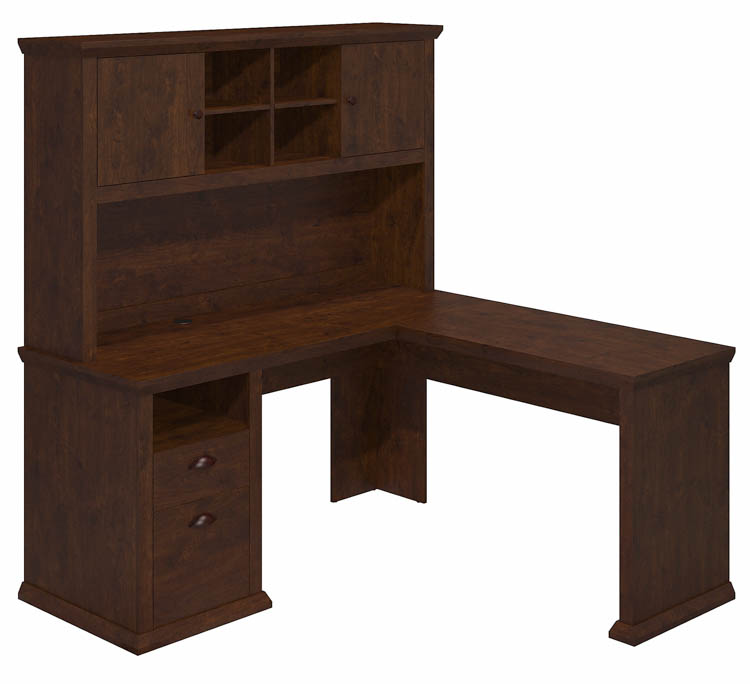 60in W L-Shaped Desk with Hutch by Bush