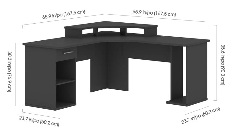 bestar l shaped gaming desk