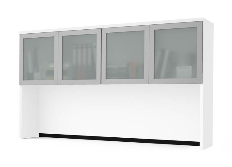 Hutch with Frosted Glass Doors by Bestar