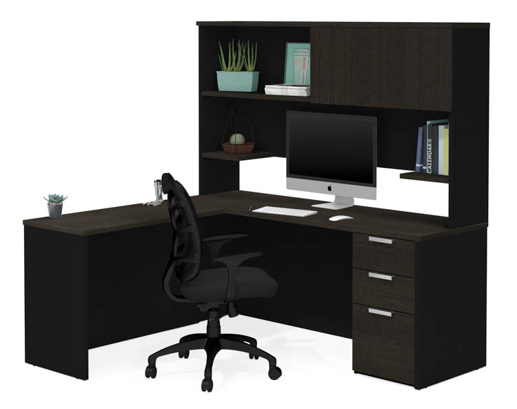 L-Shaped Desk with Hutch by Bestar