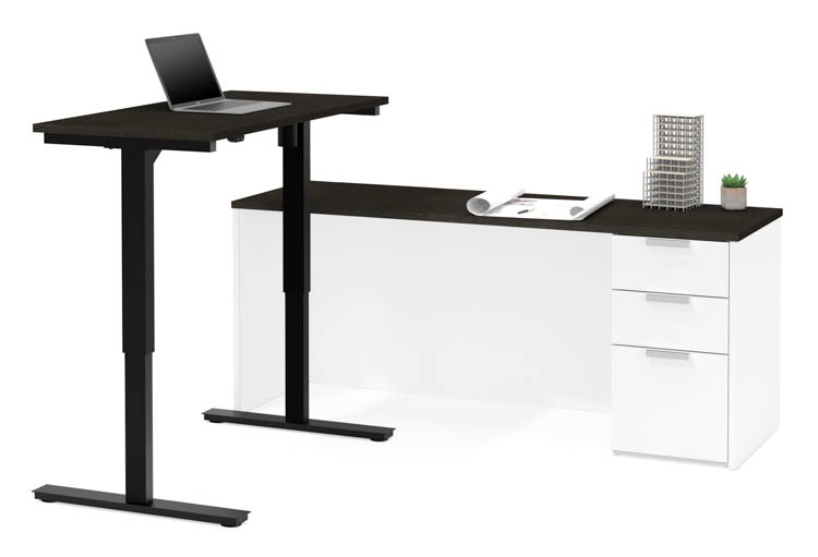 Height Adjustable L-Shaped Desk by Bestar