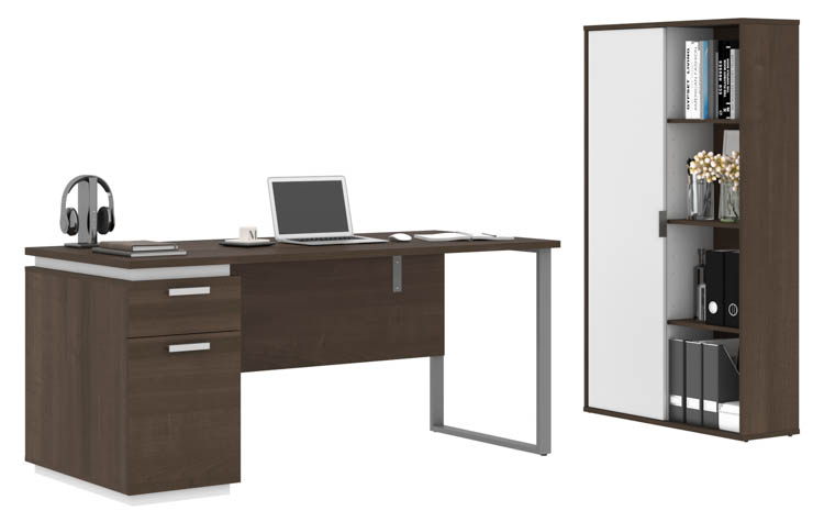 66in W Computer Desk and Bookcase by Bestar