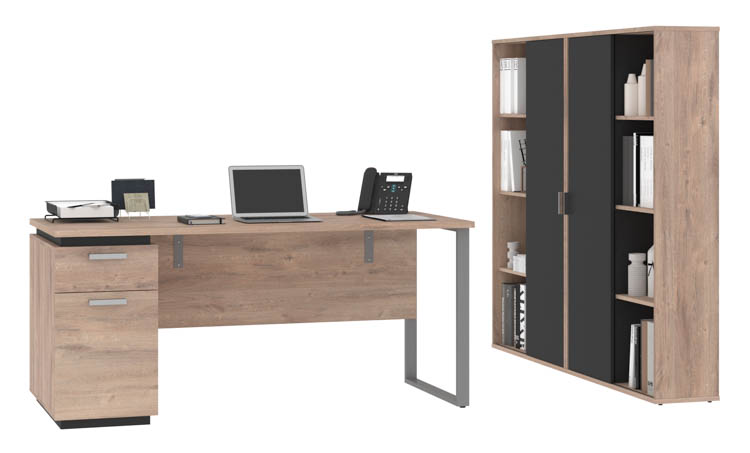 66in W Computer Desk and 2 Bookcases by Bestar