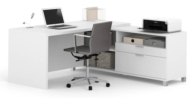 72in W L-Shaped Office Desk by Bestar