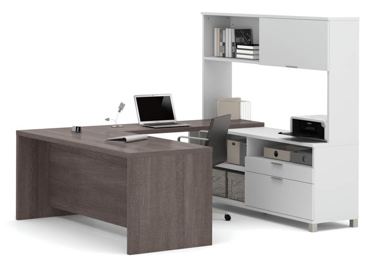 U Shaped Desk with Hutch by Bestar
