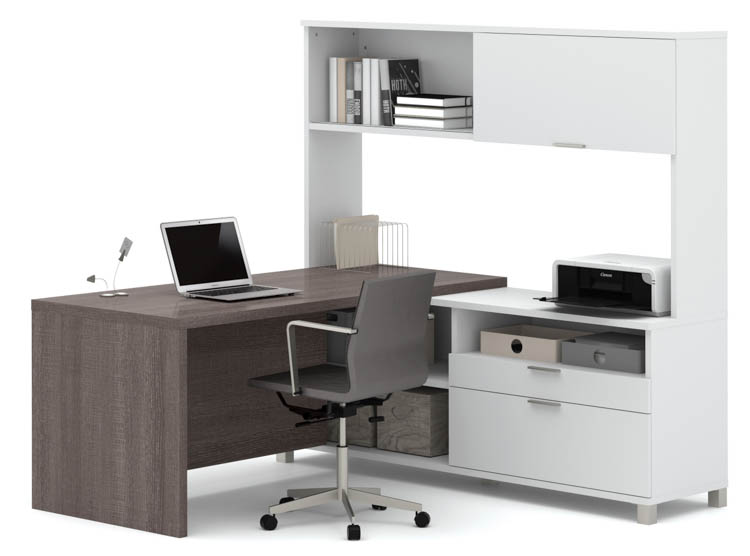 L Shaped Desk with Hutch by Bestar