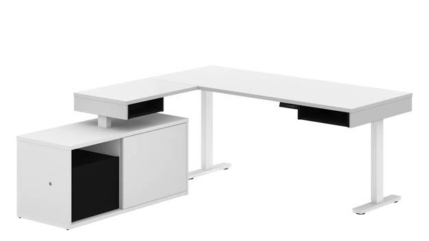 ロフトページ　1110☓730 Height Adjustable L-Desk Bestar SXA753