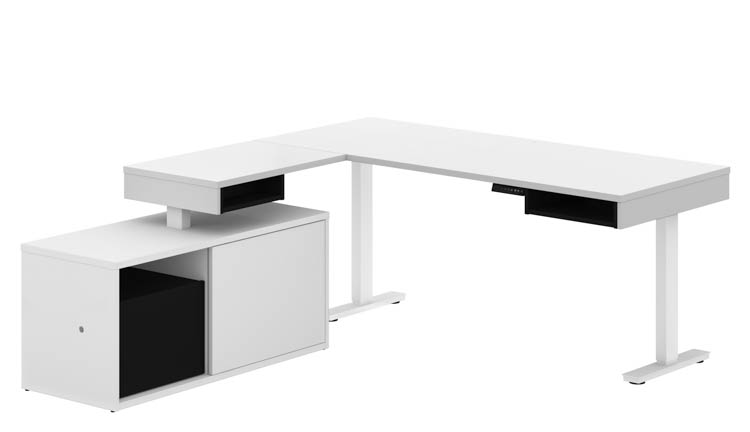 Height Adjustable L-Desk by Bestar