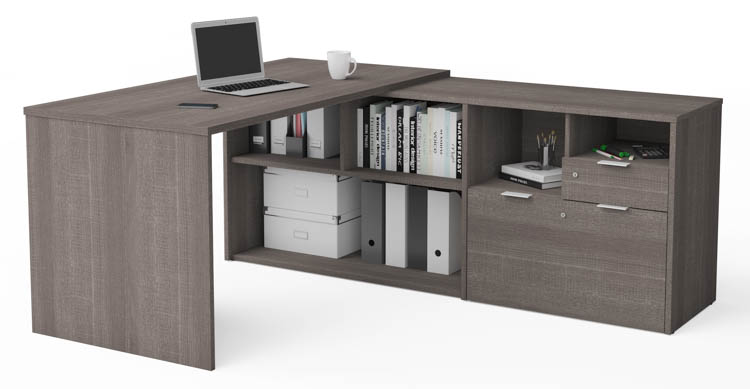 72in W L-Desk with 2 Drawers by Bestar