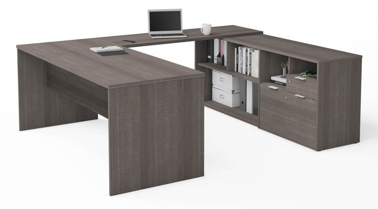 72in W U-Shaped Executive Desk with 2 Drawers by Bestar