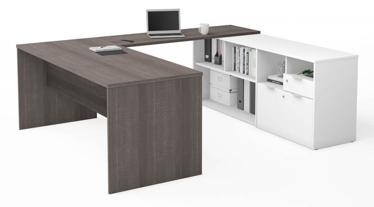 72in W U-Shaped Executive Desk with 2 Drawers by Bestar