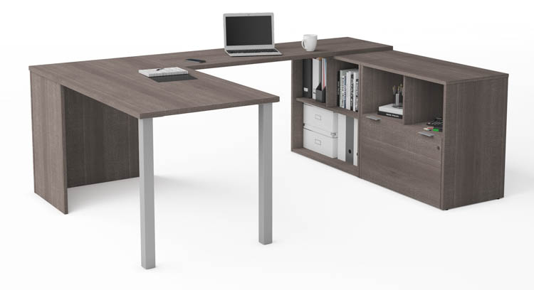 U-Desk with One File Drawer by Bestar