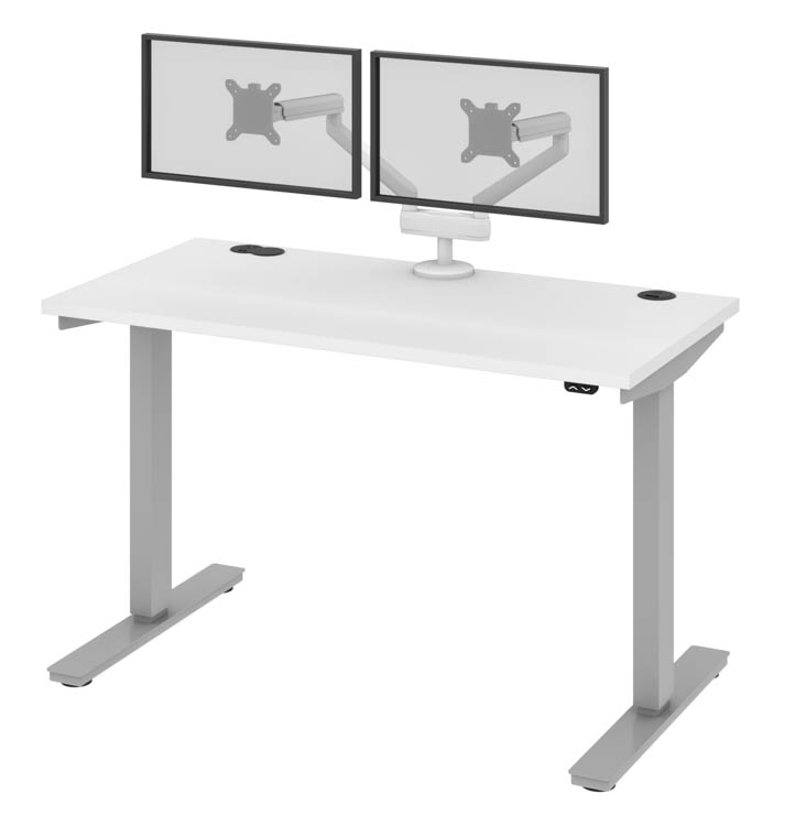 48in W x 24in D Standing Desk with Dual Monitor Arm by Bestar