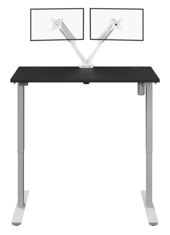 48in W x 24in D Standing Desk with Dual Monitor Arm by Bestar