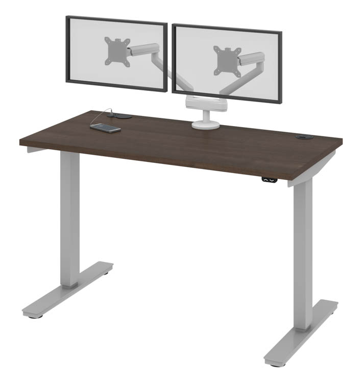 48in W x 24in D Standing Desk with Dual Monitor Arm by Bestar