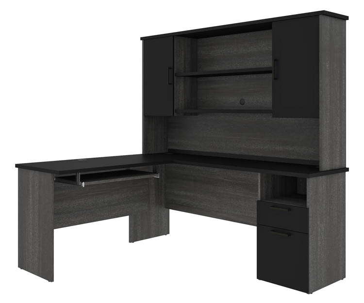 72in W L-Shaped Desk with Hutch by Bestar