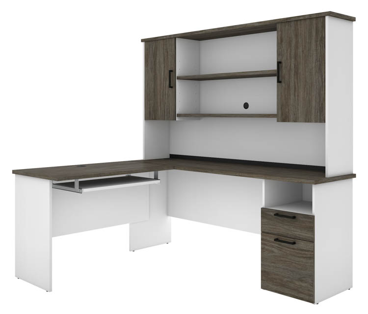 72in W L-Shaped Desk with Hutch by Bestar