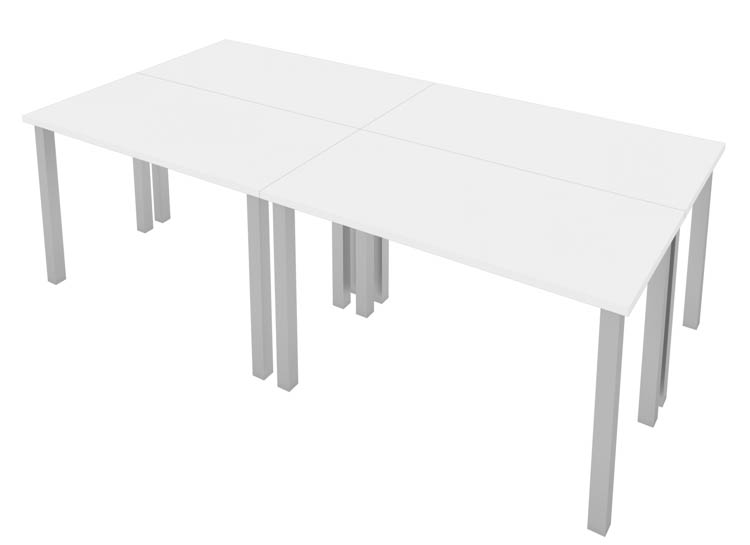 48in W x 24in D Table Desks with Square Metal Legs (set of 4) by Bestar