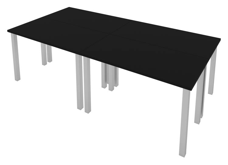 48in W x 24in D Table Desks with Square Metal Legs (set of 4) by Bestar