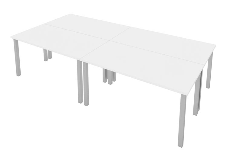 60in W x 30in D Table Desks with Square Metal Legs (set of 4) by Bestar