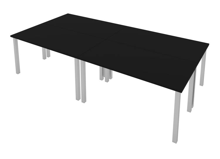 60in W x 30in D Table Desks with Square Metal Legs (set of 4) by Bestar