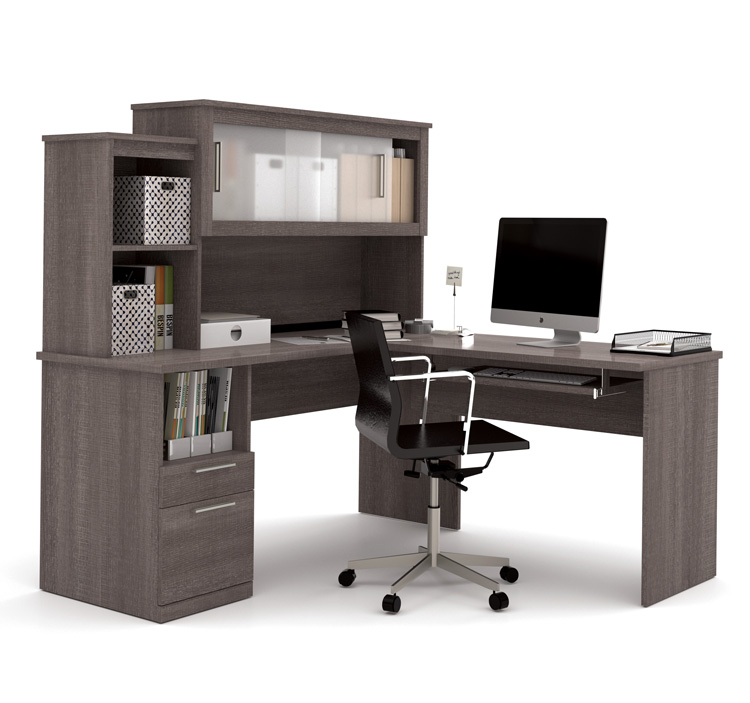 L-Shaped Desk with Hutch by Bestar