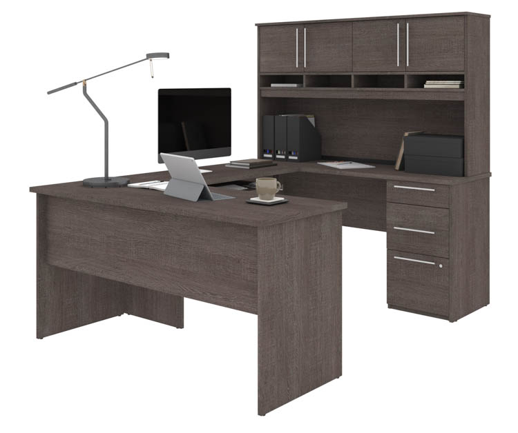 60 W U-Shaped Desk with Hutch by Bestar