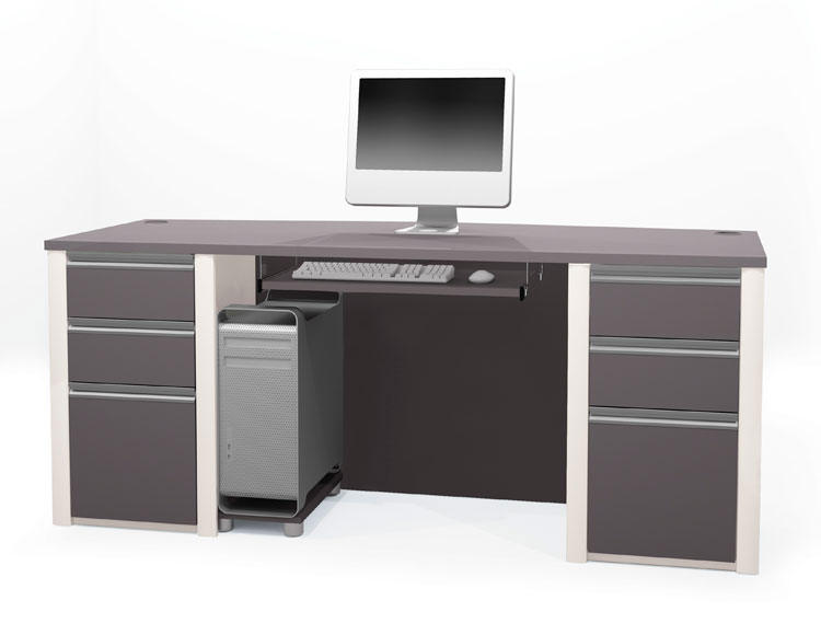 72in W Bow Front Double Pedestal Executive Desk by Bestar